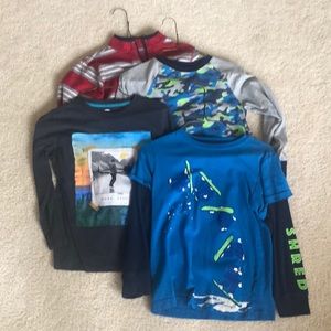 Boys long sleeve shirts and fleece size 8